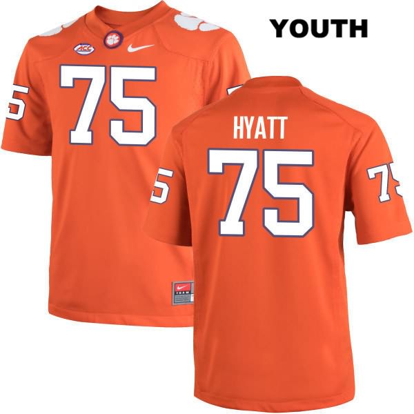 Youth Clemson Tigers #75 Mitch Hyatt Stitched Orange Authentic Nike NCAA College Football Jersey WPM5346MN